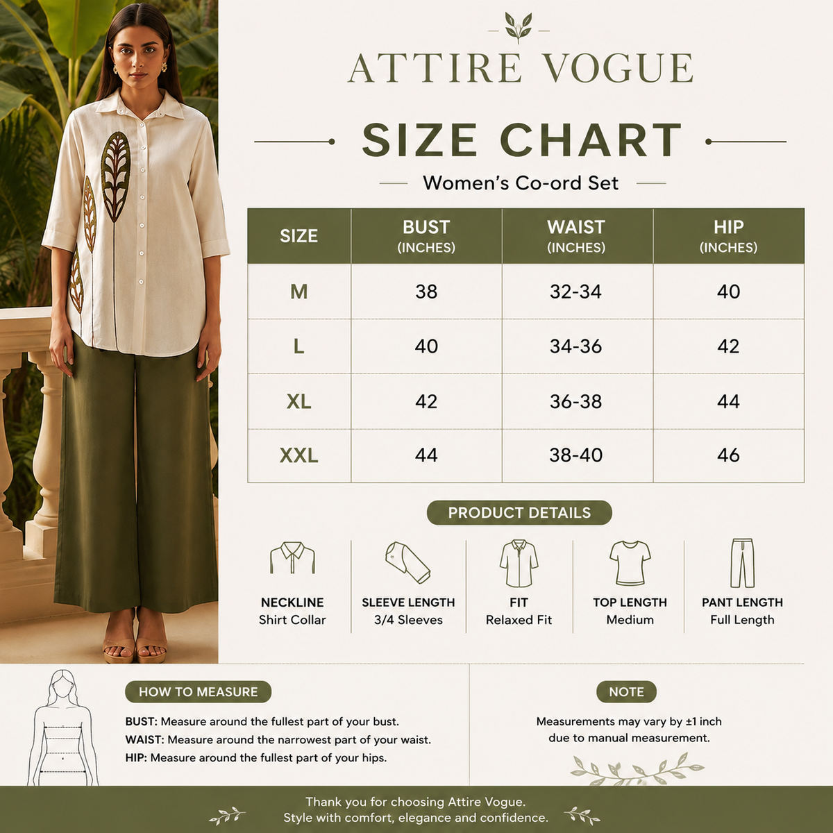 Botanical Embroidered Co-ord Set for Women | Premium Linen Shirt & Pants