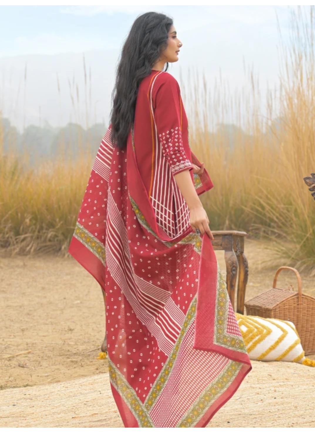 Women’s Navy Blue & Maroon Printed Kurta Pant Dupatta Set | Premium Cotton Ethnic Wear for Women | Attire Vogue