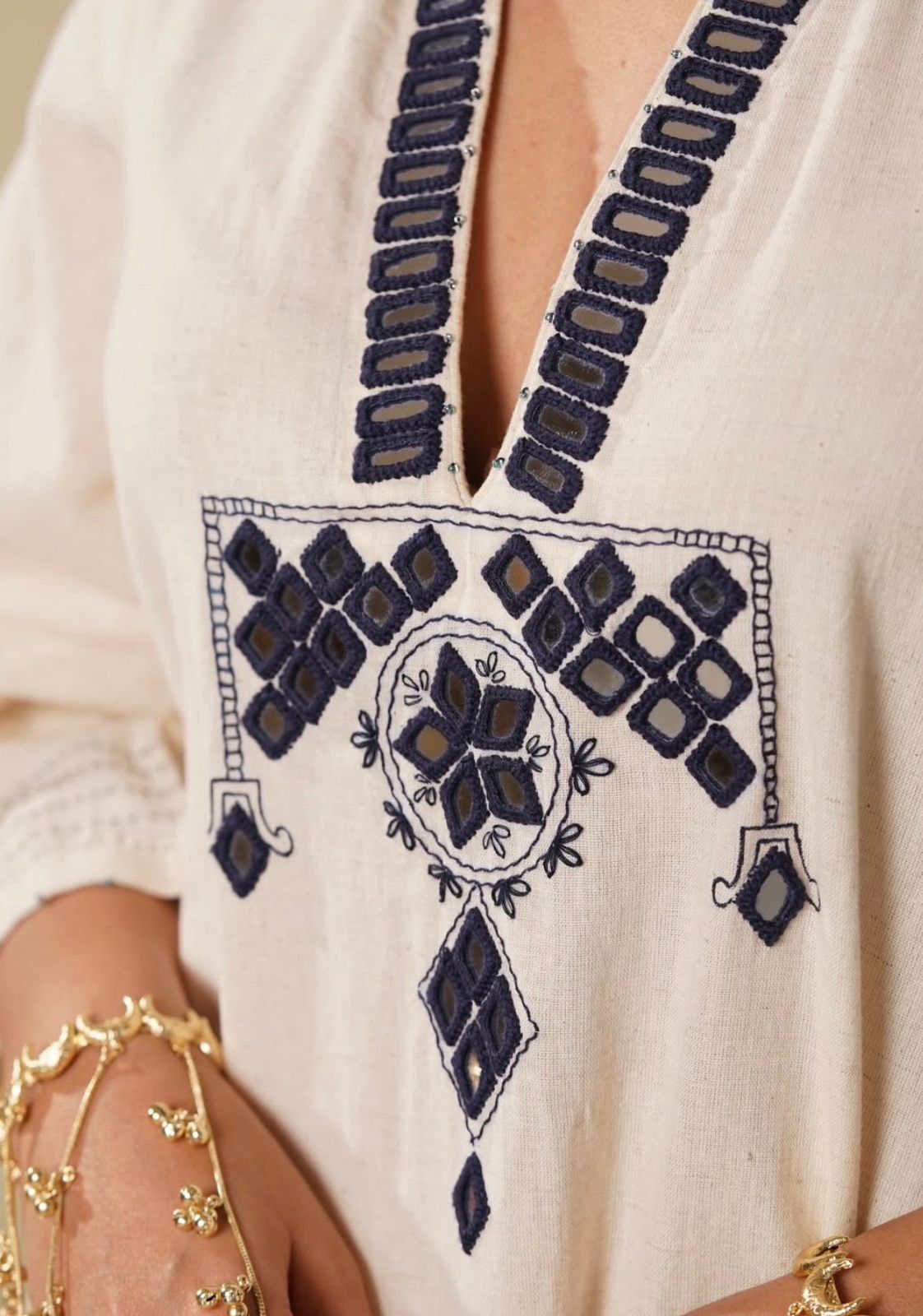 Women's Off White Embroidered Kurti Pant Set | Elegant Ethnic Wear for Summer | Attire Vogue