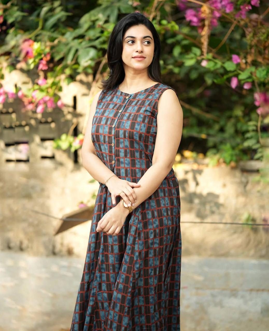 Attire Vogue Women's Cotton Printed A-Line Kurti Skirt Dress | Sleeveless Flared Ethnic Wear
