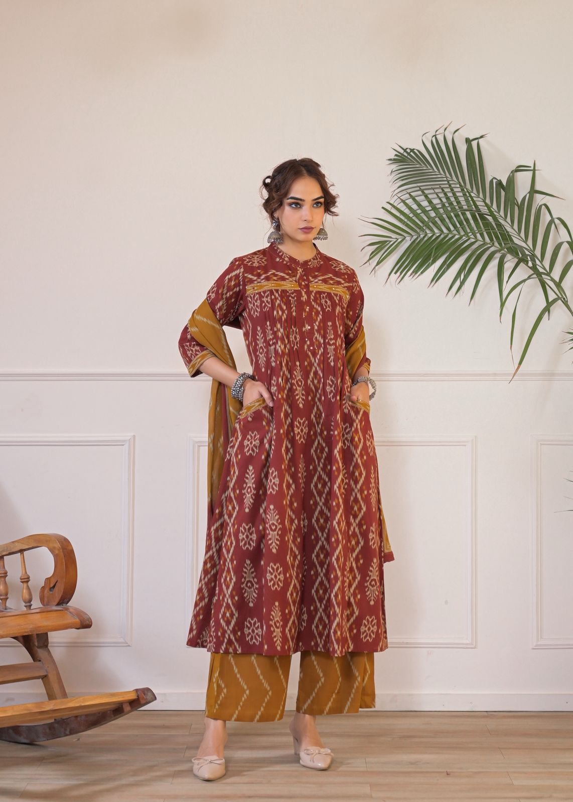 Women's Teal Printed A-Line Kurta Pant & Dupatta Set | Elegant Ethnic Wear for Festive & Casual Occasions
