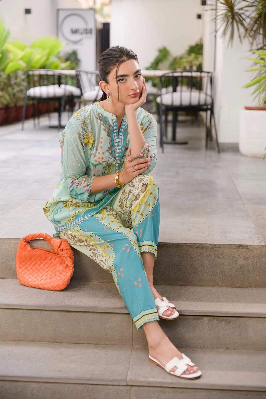 Premium Cream Floral Printed Coord Set for Women | Stylish Top & Pant Co-Ord Set for Casual, Office & Party Wear